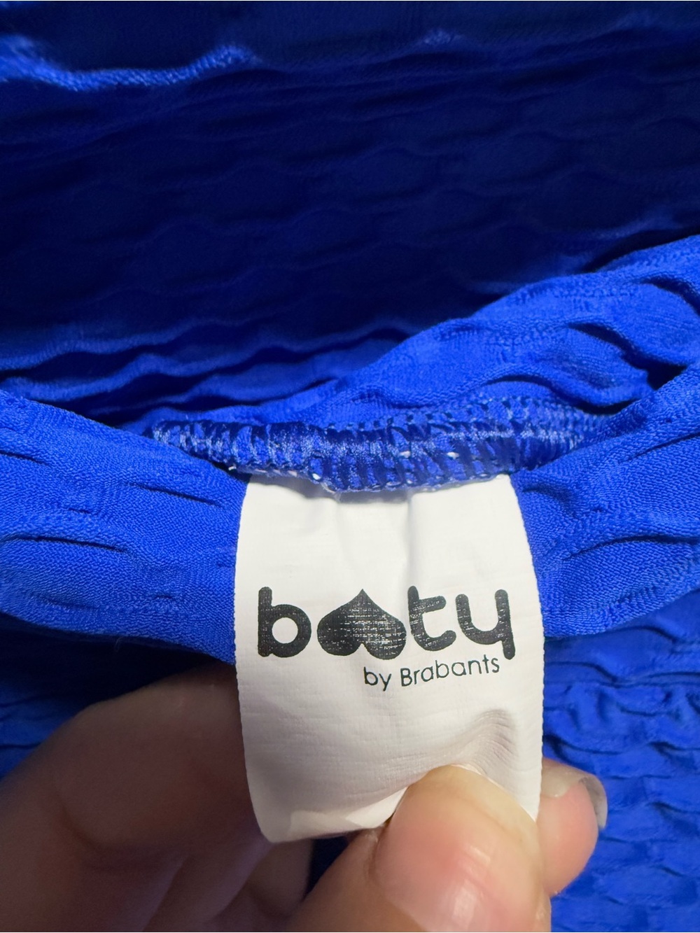 Booty by Brabants Women's High-Waist Croco Textured Bike Shorts - Royal Blue - Picture 4 of 5